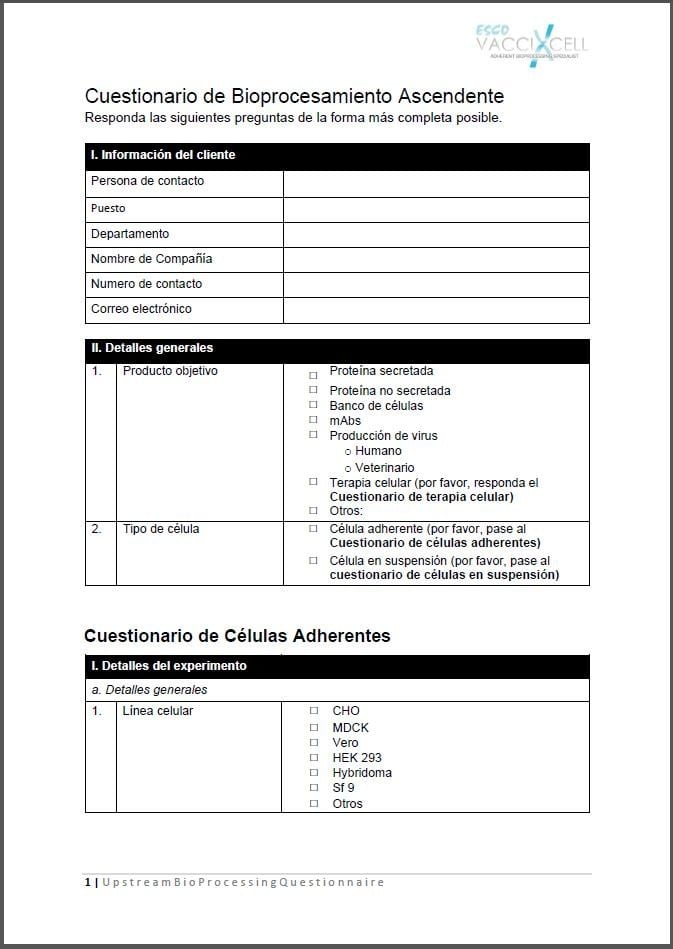 Upstream Questionnaire - SP